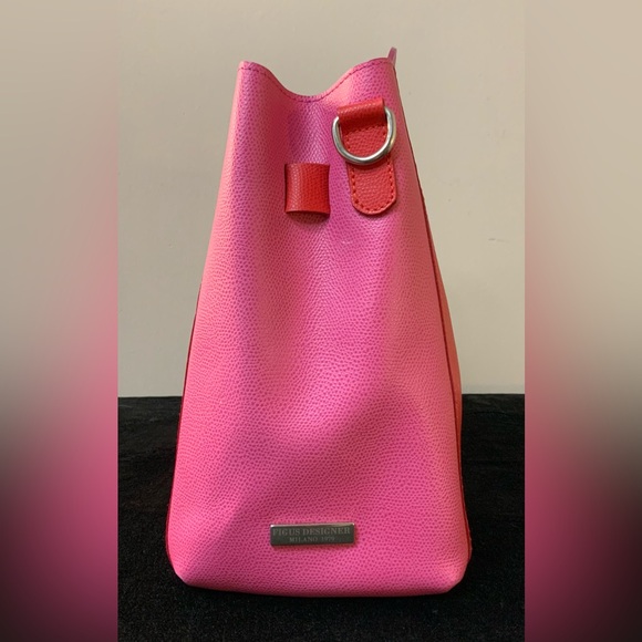 Figus Designer Women’s Red/Pink Leather Handbag - Picture 3 of 13